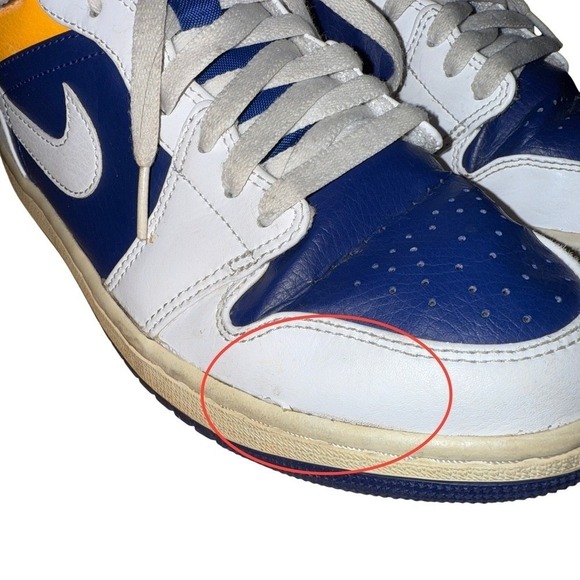 Nike Air Jordan 1 Mid Mens 8.5 Pre-Owned 554724-131 White Blue Shoes Sneakers main image 10